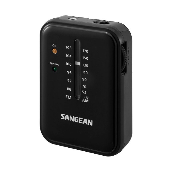 Sangean sr-32 negro radio de bolsillo fm/am altavoz integrado jack y correa