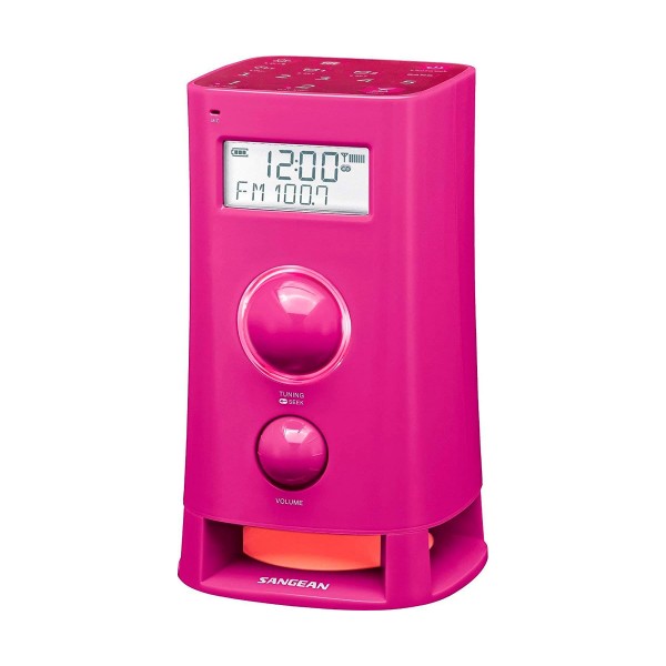 Sangean k-200 rosa radio despertador digital am fm pantalla lcd 2.5''