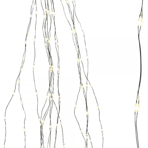Guirnalda micro led para árbol de 180 cm, fija, uso exterior, luz cálida, 408 leds, 1,8 m