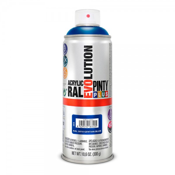 Pintura acrílica spray evolution 520 cc ral 5010 gentian blue 300 g (pack 2 unidades)