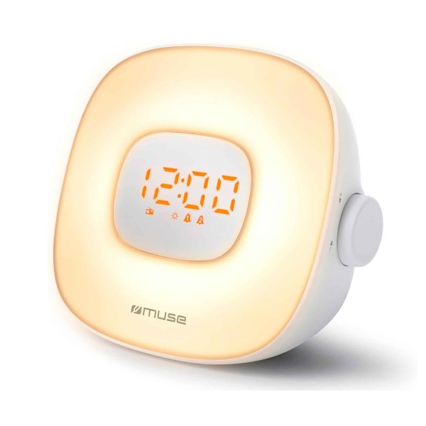 Muse ml-198 cr white / radio despertador de estantería