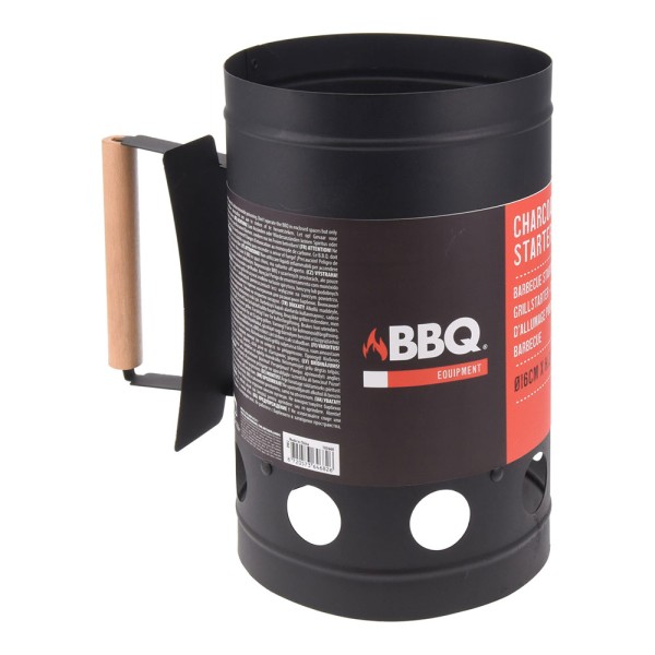 Arrancador para barbacoa de carbón, color negro, ø27 cm