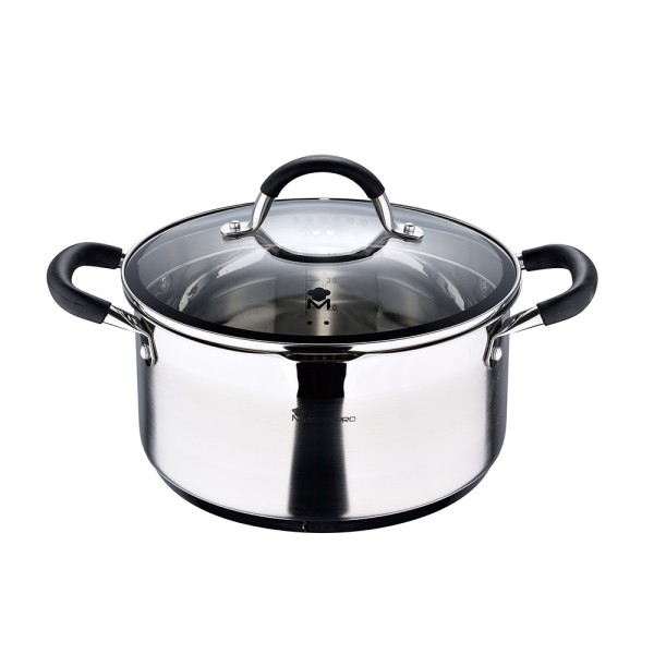 Olla 5 l de acero inoxidable con tapa foodies ø24 x 12 cm