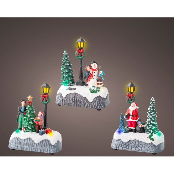 Figura navideña led con farola, modelos variados