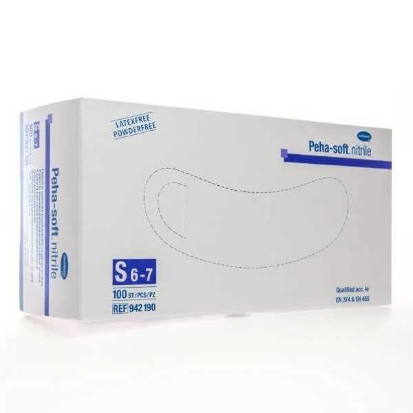 Guantes Pehasoft Nitrilo Sin Polvo Talla Pequeña