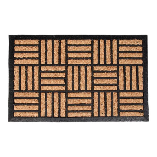 Felpudo panamá, con base de goma, 4 modelos surtidos marron y negro, 60 x 40 cm