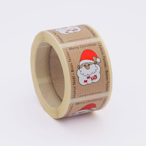 Etiquetas adhesivas santa claus felices fiestas, 250 uds, 45 x 35 mm