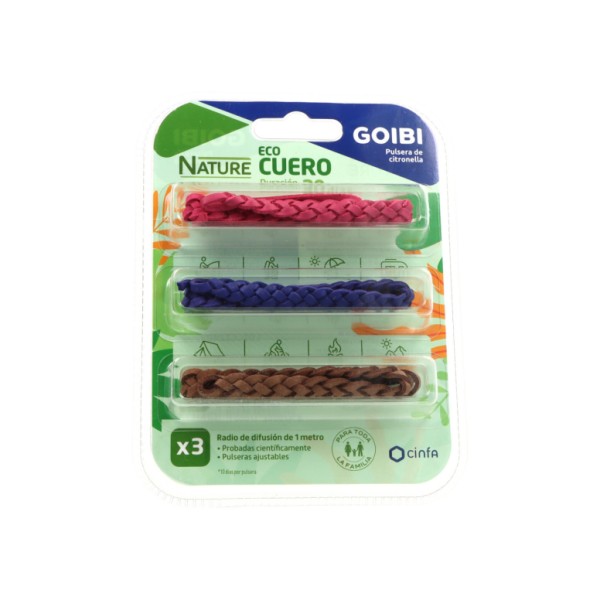 Goibi Pulsera de Citronera Cature Eco Cuero X3 