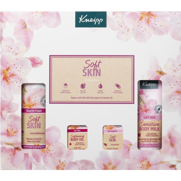 Kneipp soft skin leche corporal 200ml + espuma de baño 75ml + aceite corporal aceite corporal 20ml + aceite de masaje 20ml