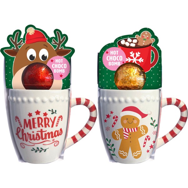 Taza con asa de bastón de caramelo, modelos variados