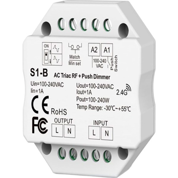 Regulador rf triac pastilla, todo tipo de lámparas, 1,5 a, 100 - 360 w, 100 - 240 v, ø52 x 26 mm