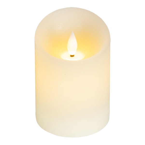 Vela de cera led, con parte superior curva, color crema ø7,5 x 10,5 cm
